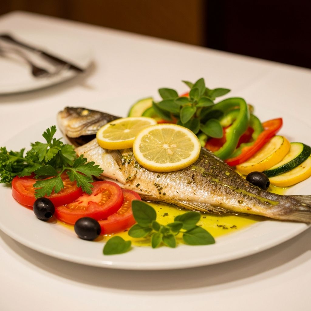 Mediterran Plan 1500 kcal - Fischgericht mit Gemüse